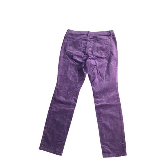 Loft High Rise Skinny Pants Womens 8P Purple Velvet Velour Pockets Stretch Soft - Picture 2 of 9